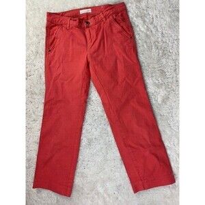 Loft Size 25 0 Womens Jeans Straight Crop Mid Rise Orange Stretch